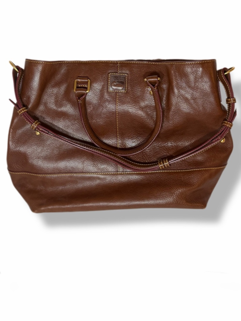 Dooney & Bourke Florentine Chelsea Large Chestnut Leather Tote Shoulder Bag